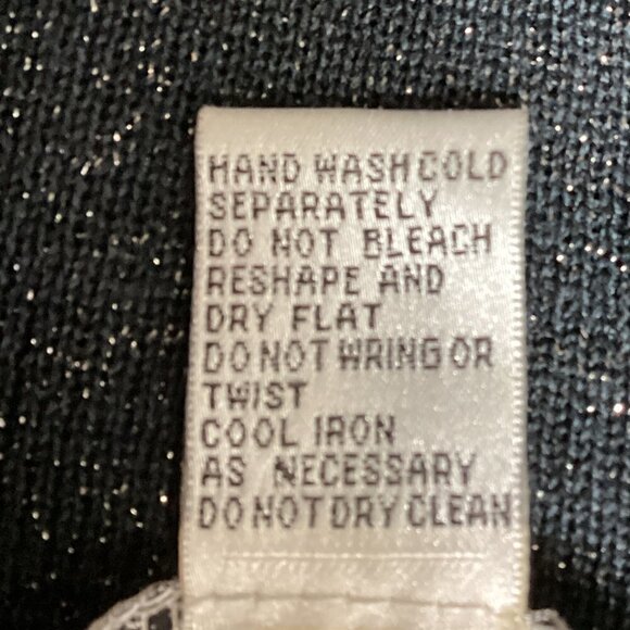 UNIFORM John Paul Richard Silk Blend Attached Twinset Top Black Sparkle 19Q - Picture 8 of 8